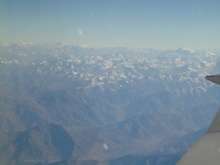 View of Cordillera flying into Santiago