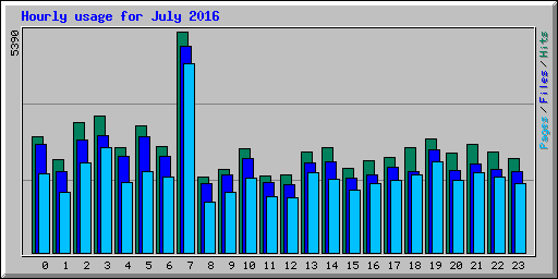 Hourly usage for July 2016