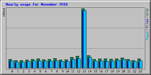 Hourly usage for November 2016