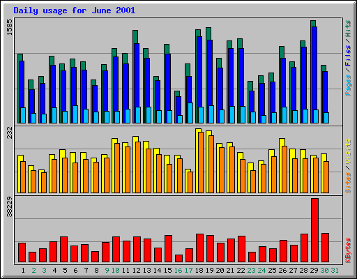 Daily usage for June 2001