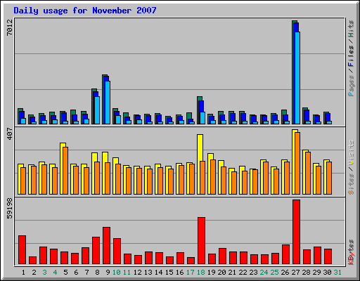 Daily usage for November 2007