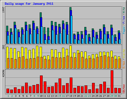 Daily usage for January 2011