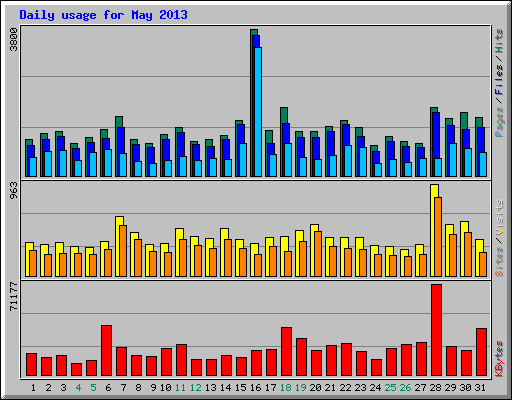 Daily usage for May 2013