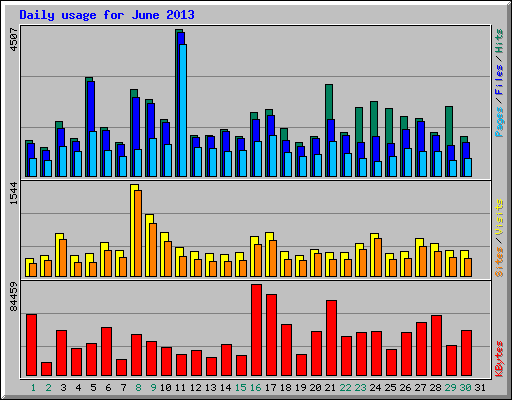 Daily usage for June 2013