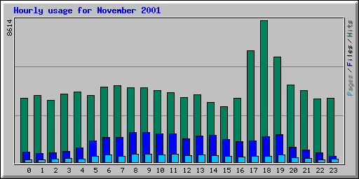 Hourly usage for November 2001