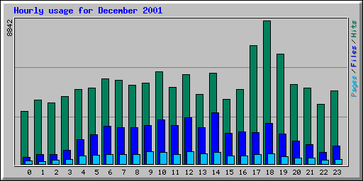 Hourly usage for December 2001