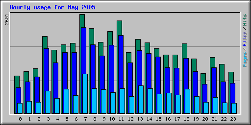 Hourly usage for May 2005