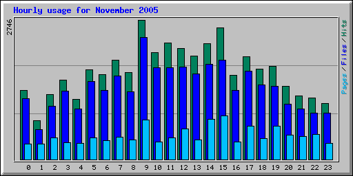 Hourly usage for November 2005