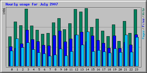 Hourly usage for July 2007