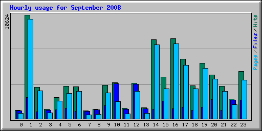 Hourly usage for September 2008