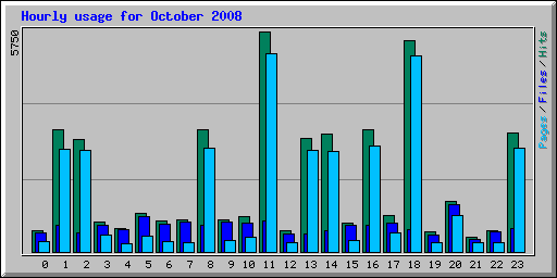 Hourly usage for October 2008