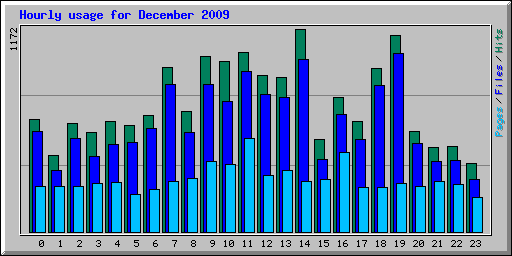 Hourly usage for December 2009