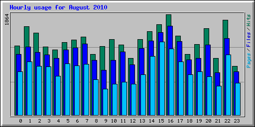 Hourly usage for August 2010