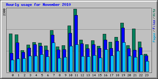 Hourly usage for November 2010