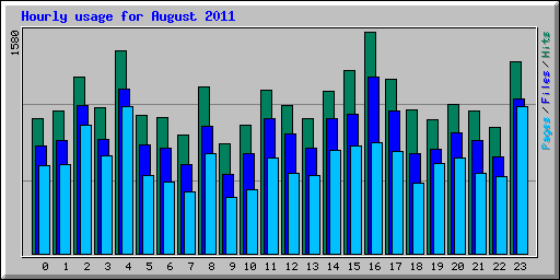 Hourly usage for August 2011