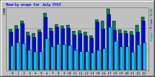 Hourly usage for July 2012