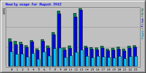 Hourly usage for August 2012