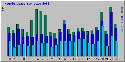 Hourly usage for July 2013