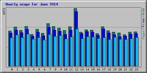 Hourly usage for June 2014