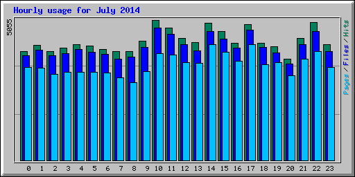 Hourly usage for July 2014