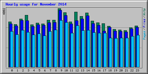 Hourly usage for November 2014